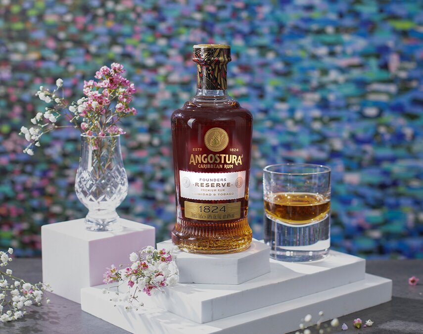 A bottle of Angostura 12 Year Old "1824".