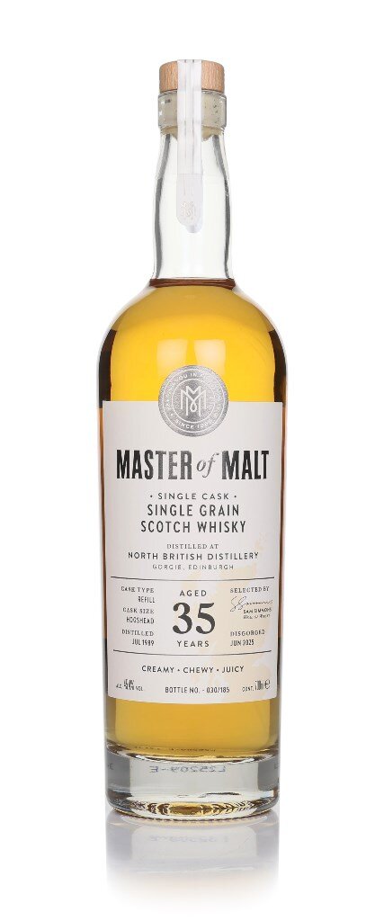 A bottle of MoM North British 35YO whisky 