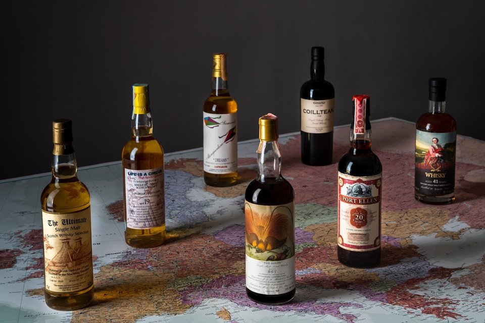 Expensive whiskies at auction