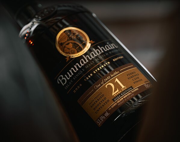 Image of a bottle of Bunnahabhain 21 Year Old Pedro Ximenez Cask Finish
