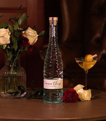 A bottle of Connie Glaze Slow Sand Filtered Vodka
