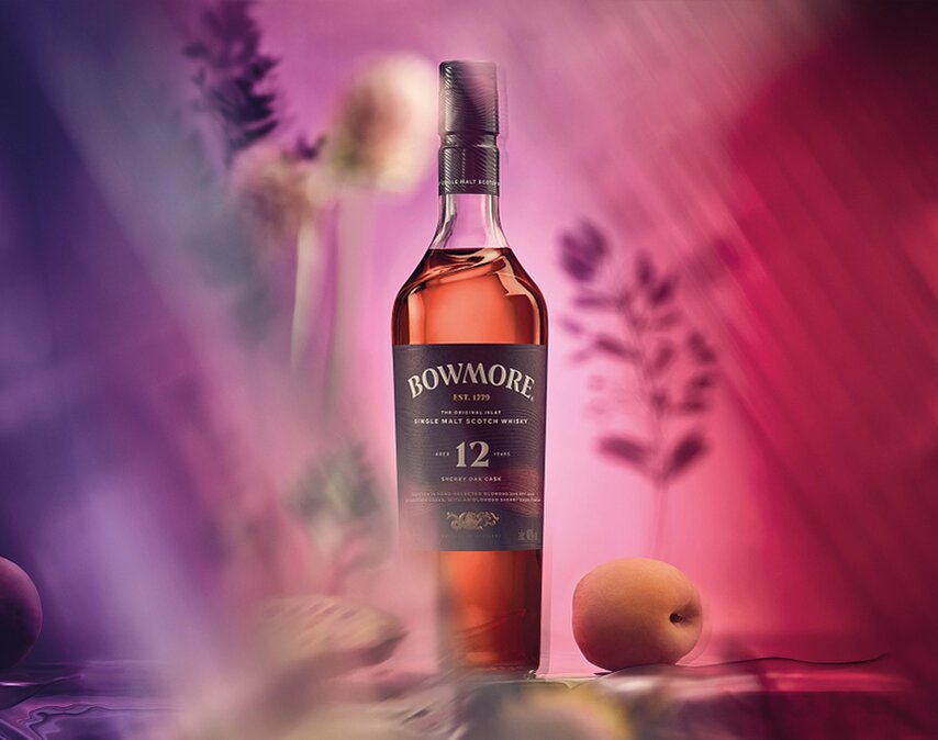 A bottle of Bowmore 12 Year Old Sherry Oak