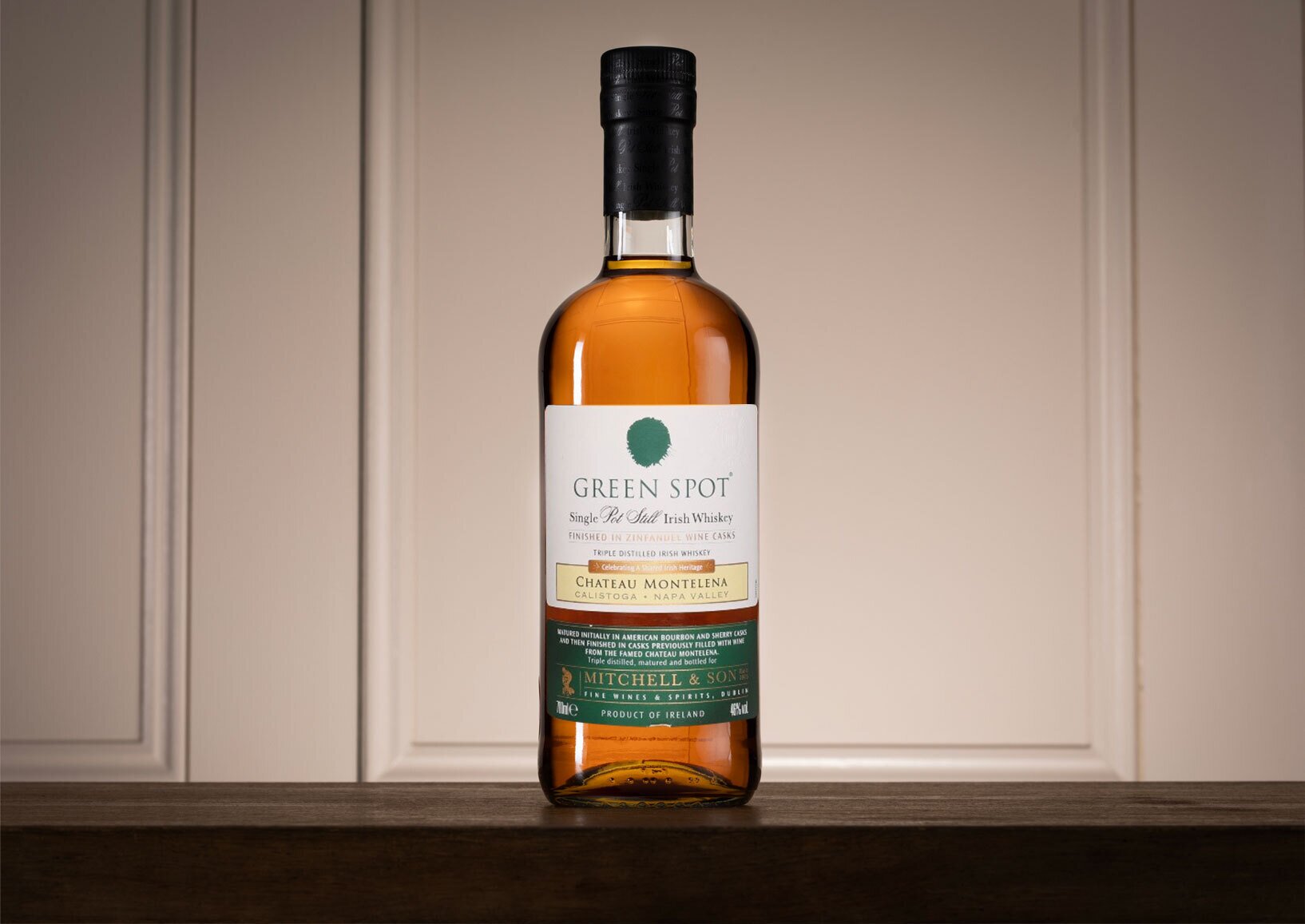 A bottle of Green Spot Château Montelena 70cl Whisky.