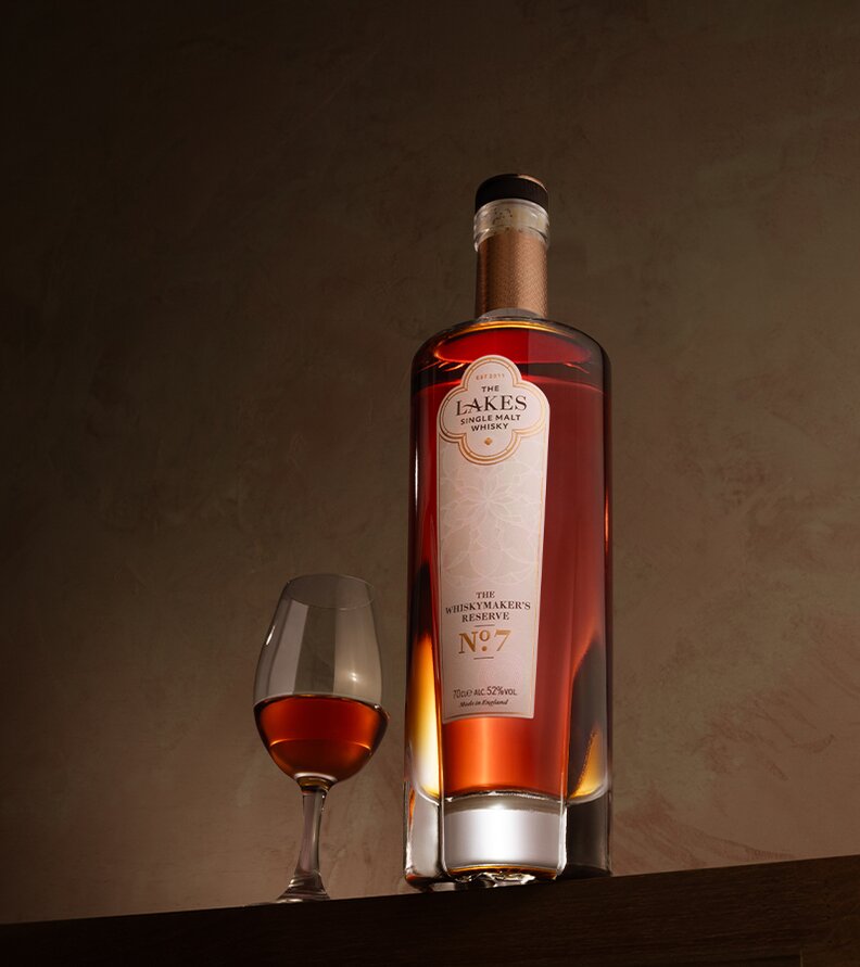 A bottle of The Lakes Whiskymaker's Reserver No.7