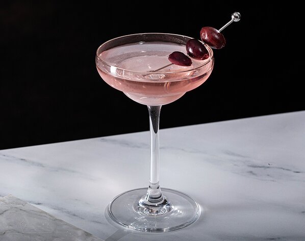 A Kalamata Olive Martini.