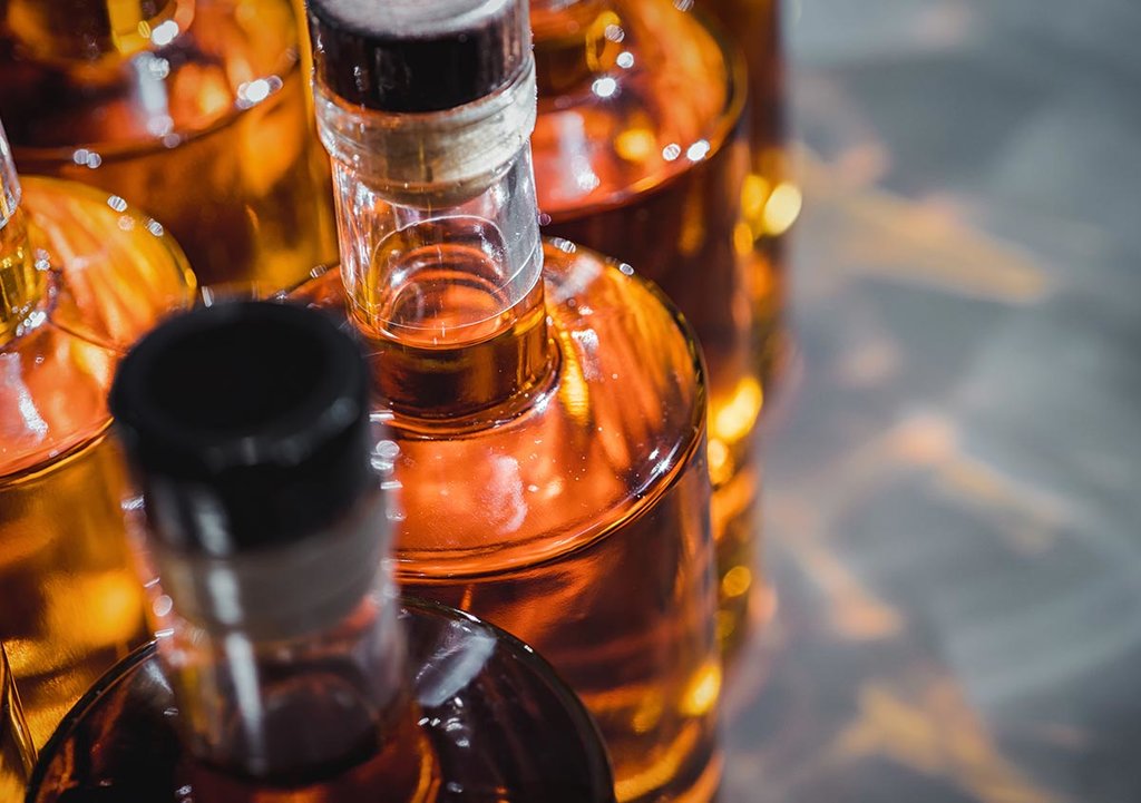 Bottles of whisky