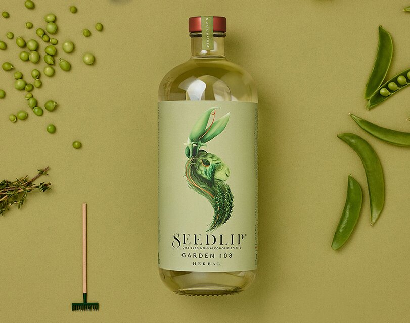 A bottle of Seedlip Garden 108