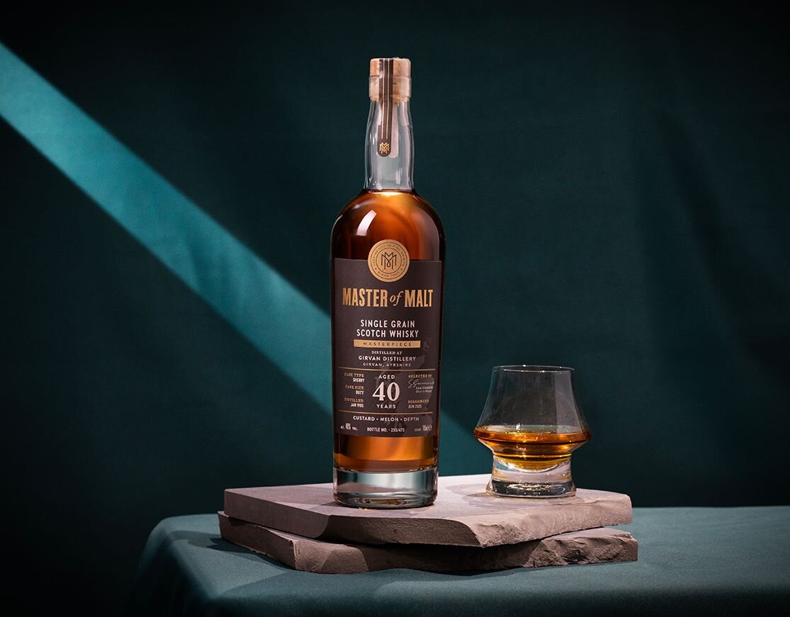 A bottle of Master of Malt whisky