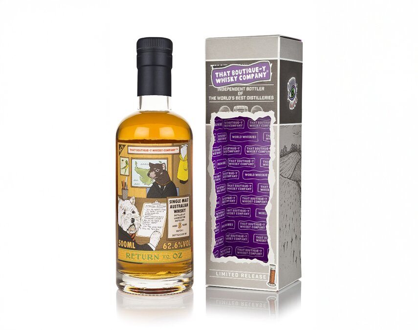 A bottle of Launceston 5 Year Old (That Boutique-y Whisky Company).