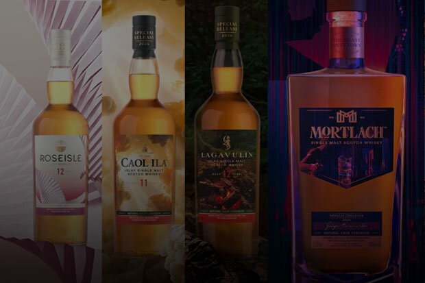 Shop Diageo Special Releases. Background includes bottles from the entire range.