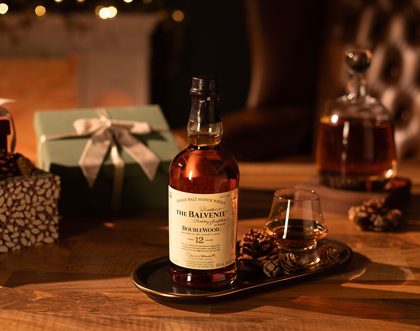 A bottle of Balvenie DoubleWood 12 Year Old.