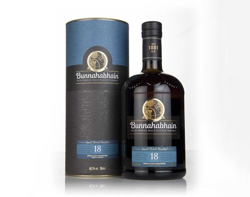A bottle of Bunnahabhain 18 Year Old