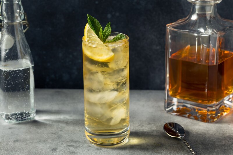 A highball whisky cocktail