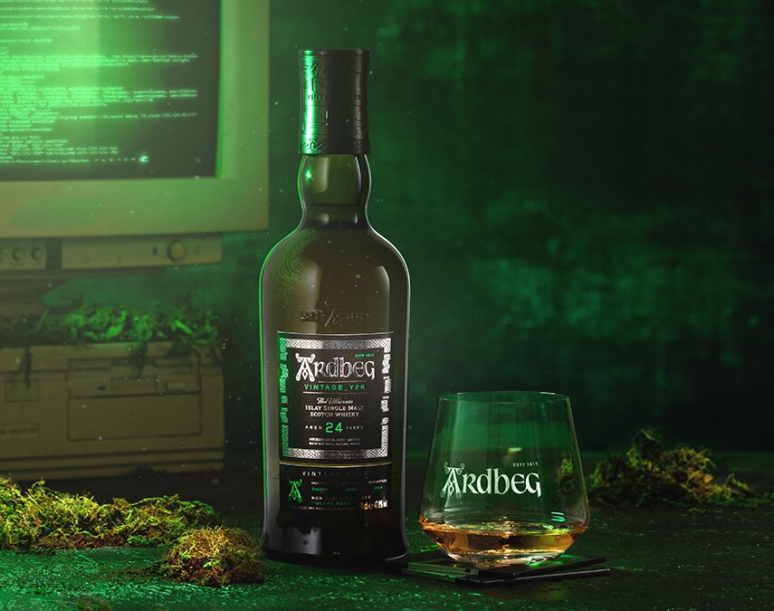 A bottle fo Ardbeg 24 Year Old Vintage Y2K