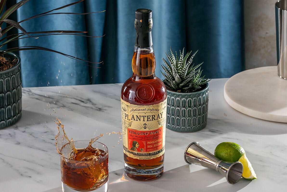 A bottle of Planteray Pineapple Stiggins' Fancy