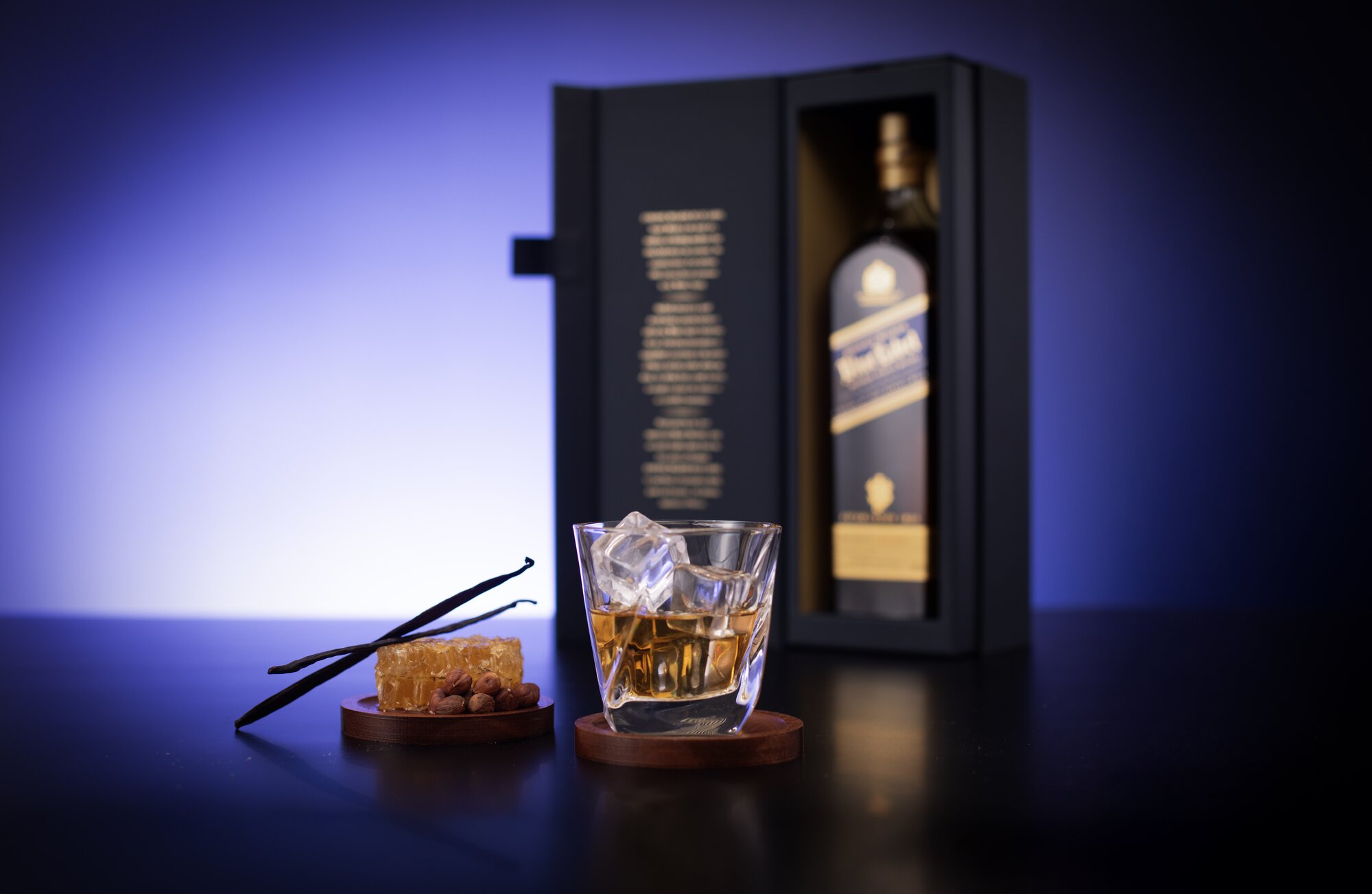 A bottle of Johnnie Walker Blue Label