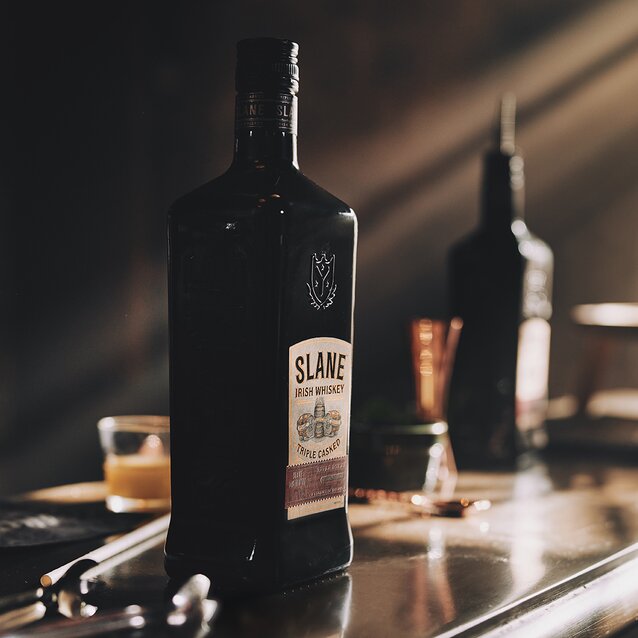A bottle of Slane Irish Whiskey