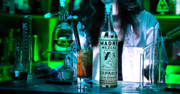 A bottle of Madre Mezcal Espadín.