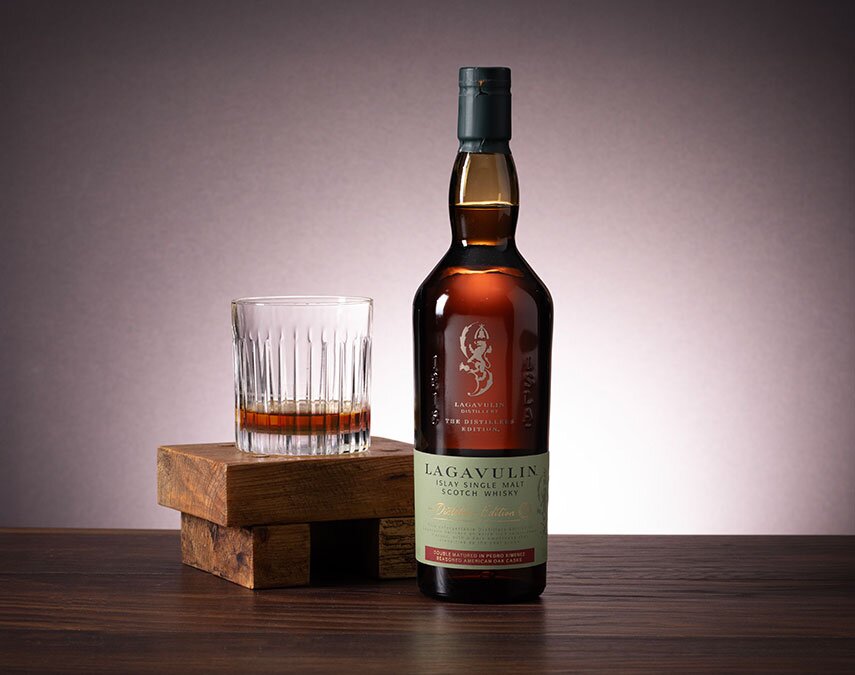 A bottle of Lagavulin Distillers Edition