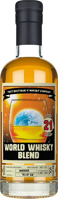 Boutique-y World Whisky Blend 21 Year Old Scotch Whisky Bottle