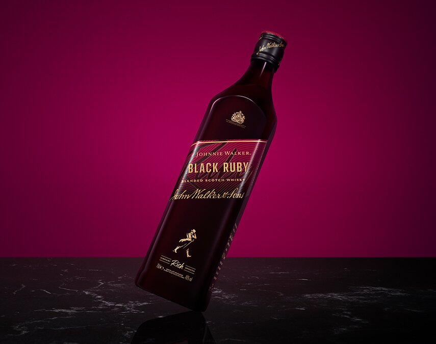 A bottle of Johnnie Walker Black Ruby.