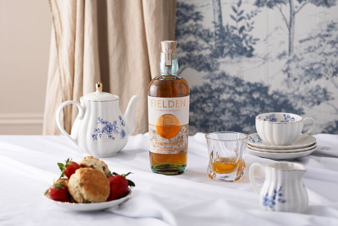 A bottle of English whisky, Fielden Rye whisky