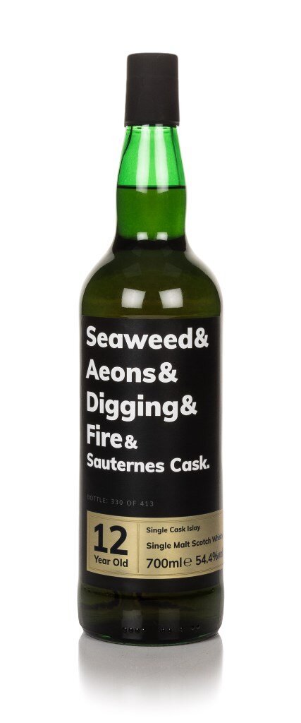 A bottle of Seaweed & Aeons & Digging & Fire & Sauternes Cask 12 Year Old