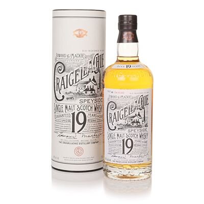 A bottle of Craigellachie 19 Year Old whisky.