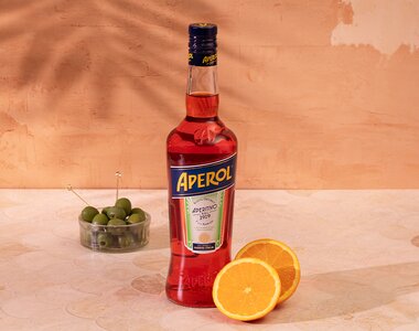 A bottle of Aperol.
