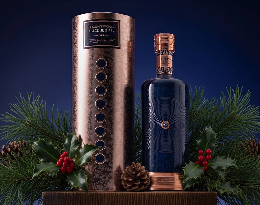 A bottle of Silent Pool Black Juniper Gin