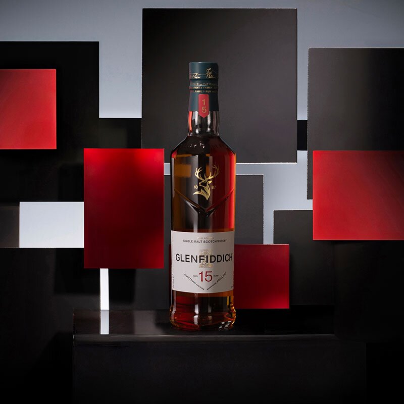 A bottle of Glenfiddich 15 Year Old Solera