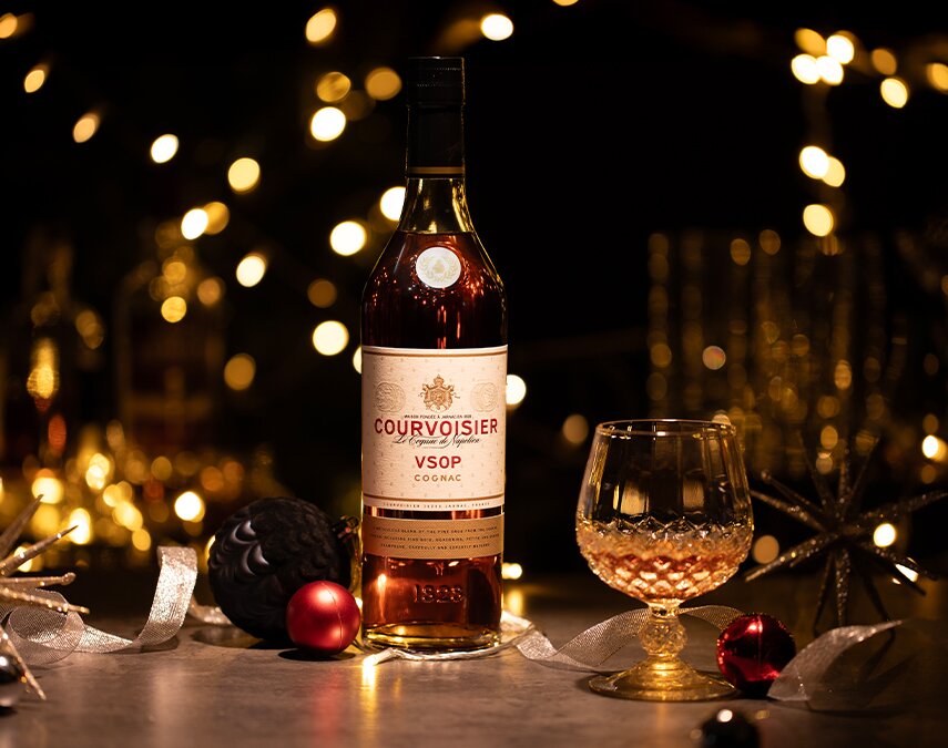 A bottle of Courvoisier VSOP.