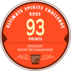 2023 Ultimate Spirits Challenge - 93 Points - Excellent Highly Recommend (US Rye Whiskey)