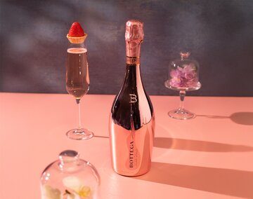 A bottle of Bottega Rose Gold Rosé