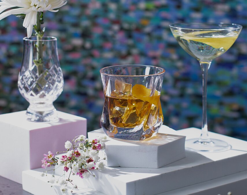 An Old Fashioned cocktail.