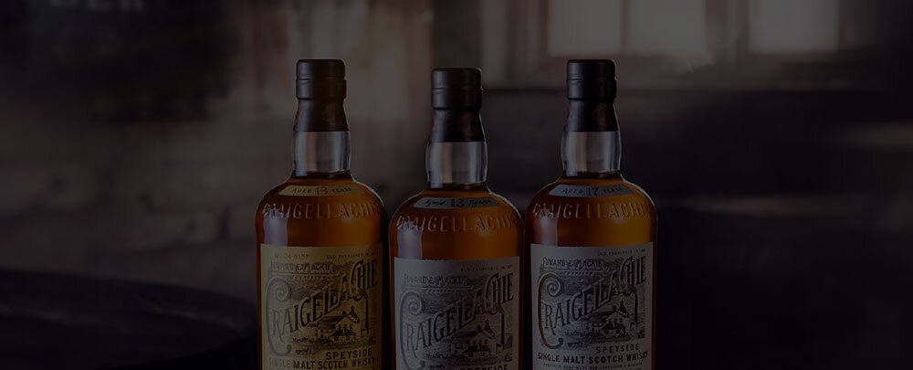 Bottles of Craigellachie single malt whiskies