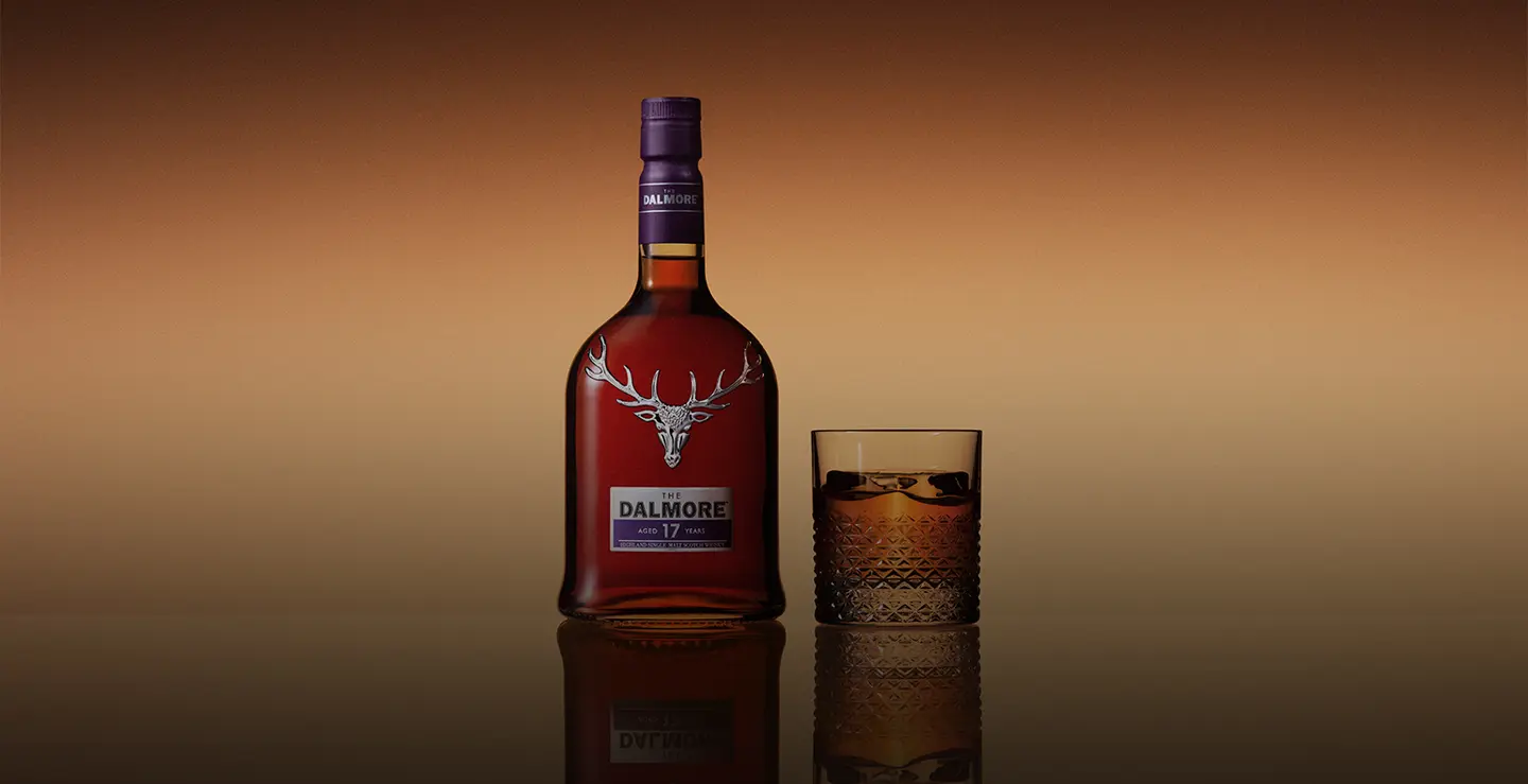 A bottle of Dalmore 17 Year Old Whisky.