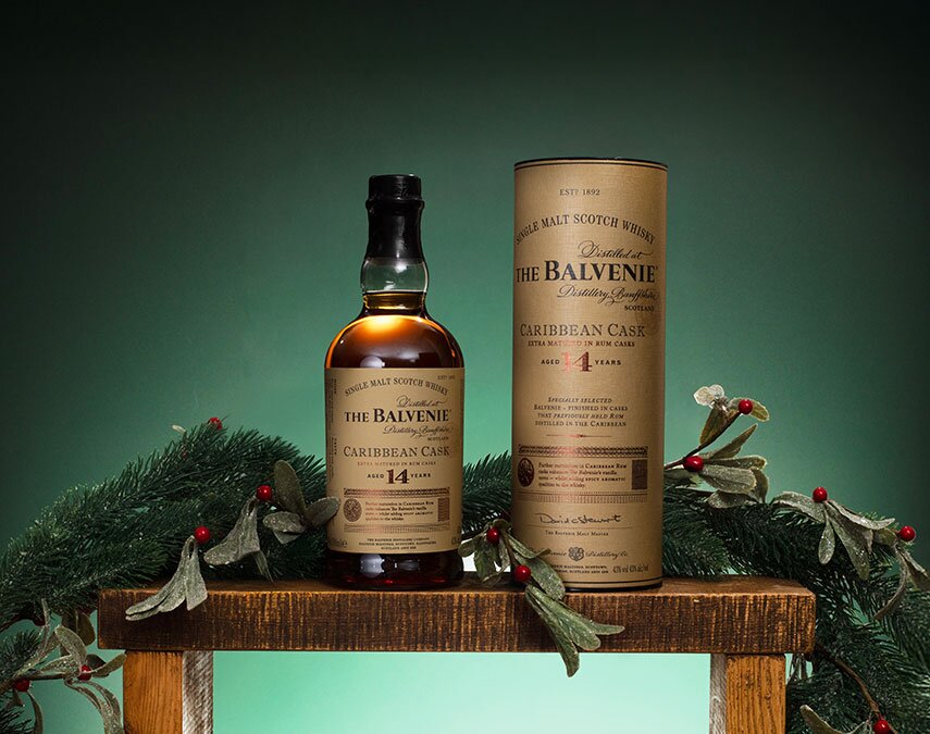 A bottle of Balvenie 14 Year Old Caribbean Cask