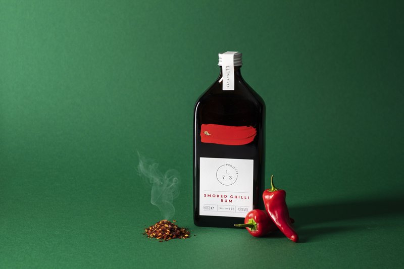 A bottle of Project #173 Smoked Chilli Rum