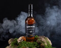 A bottle of Bowmore 15 Year Old.