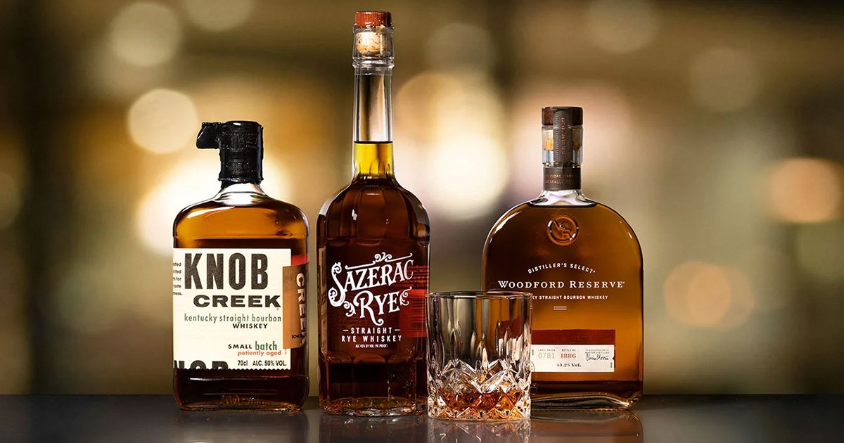 Bottles of American whiskey