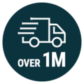 Over 1million deliveries iconography