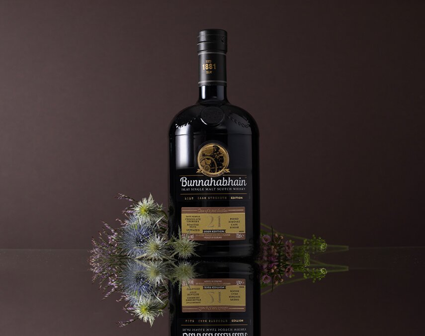 A bottle of Bunnahabhain 21 Year Old Cask Strength - 2025 Edition.