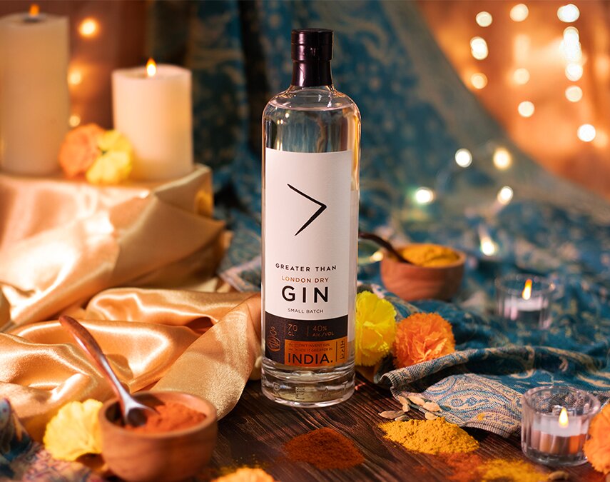 A bottle of Greater Than Gin.