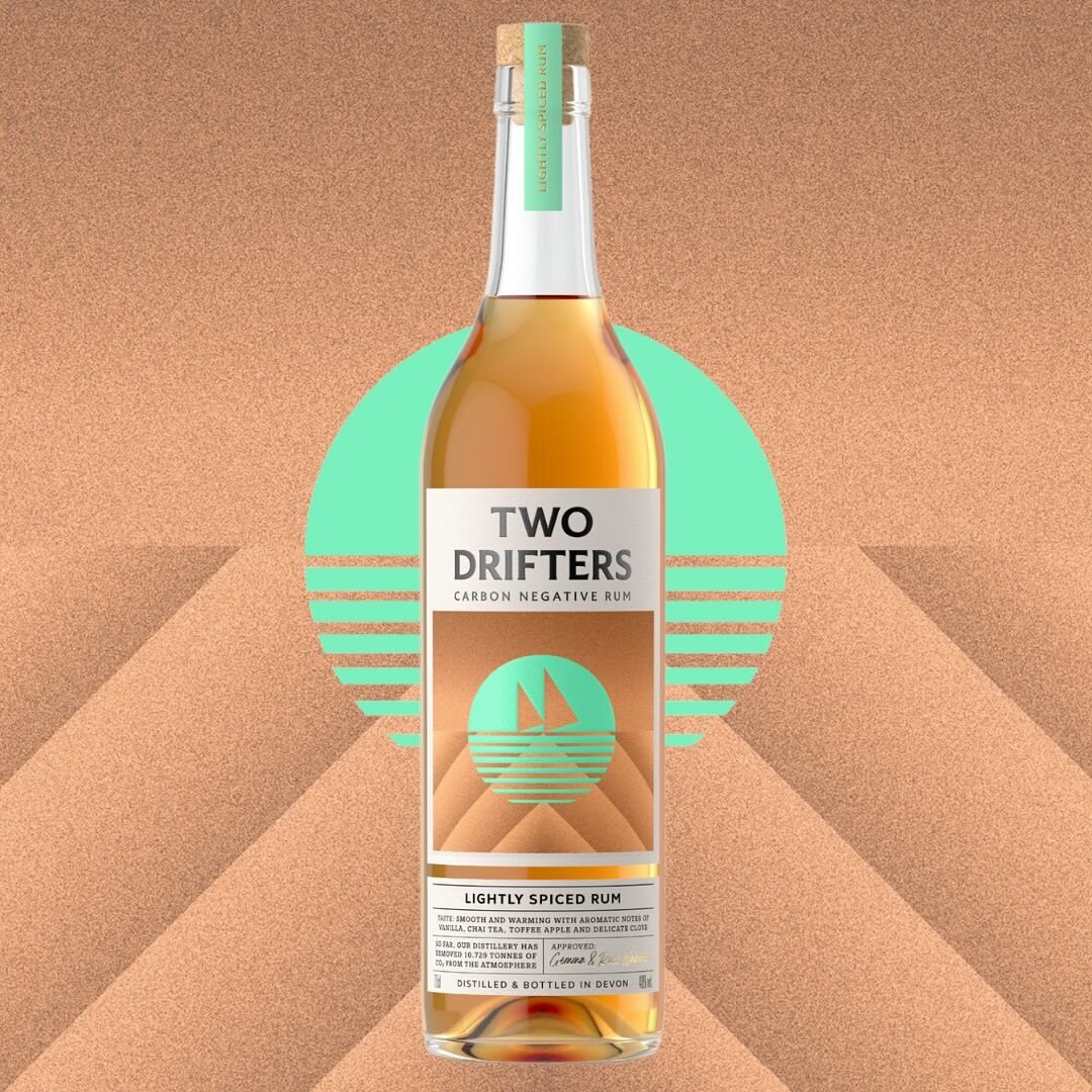 A bottle of Two Drifters Lightly Spiced Rum