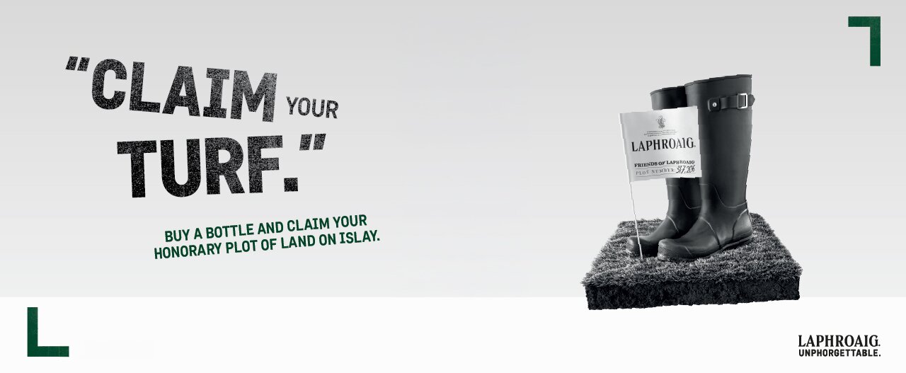 Claim land on islay with a bottle of Laphroaig