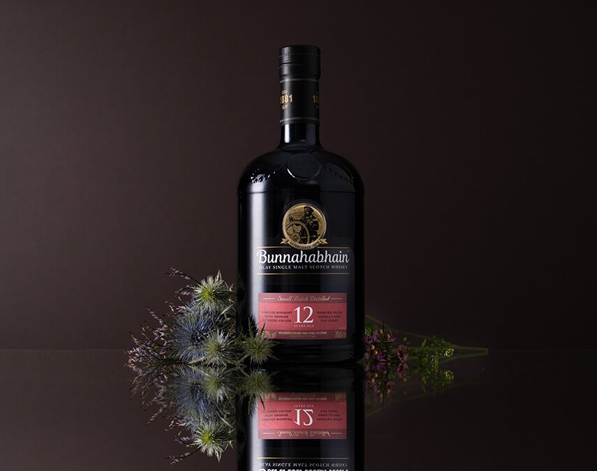 A bottle of Bunnahabhain 12 Year Old.