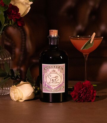 A bottle of Monkey 47 Dry Gin