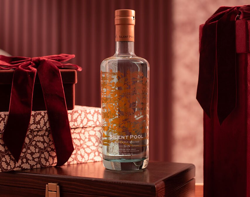 A bottle of Silent Pool Gin
