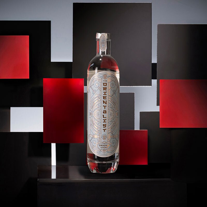 A bottle of The Orientalist Origins Vodka